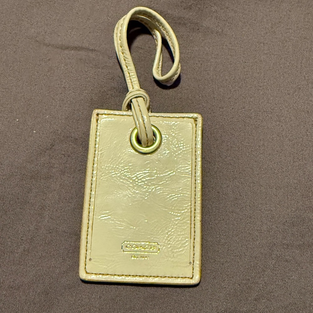 Coach Off - White Leather Luggage or Purse Hang Tag